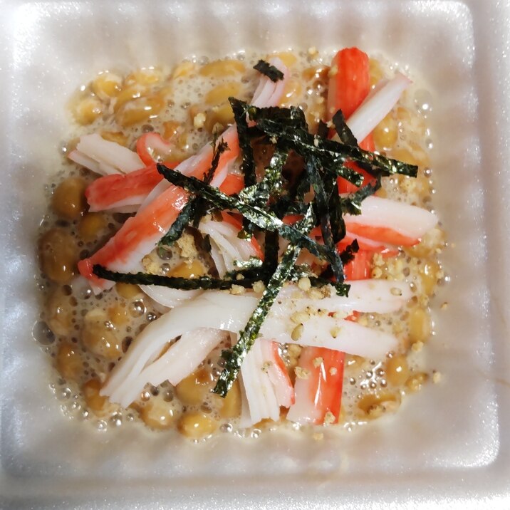 カニカマと海苔ごまの納豆